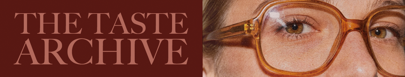The Taste Archive wordmark with portrait crop.